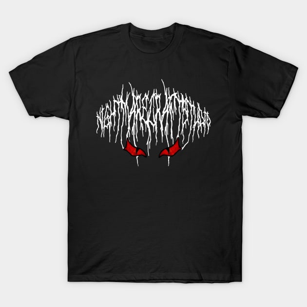 NightmareCraftStudio Black Metal Logo (White) T-Shirt by NightmareCraftStudio